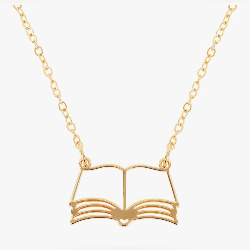 Gold Book‎ Pendant Necklace